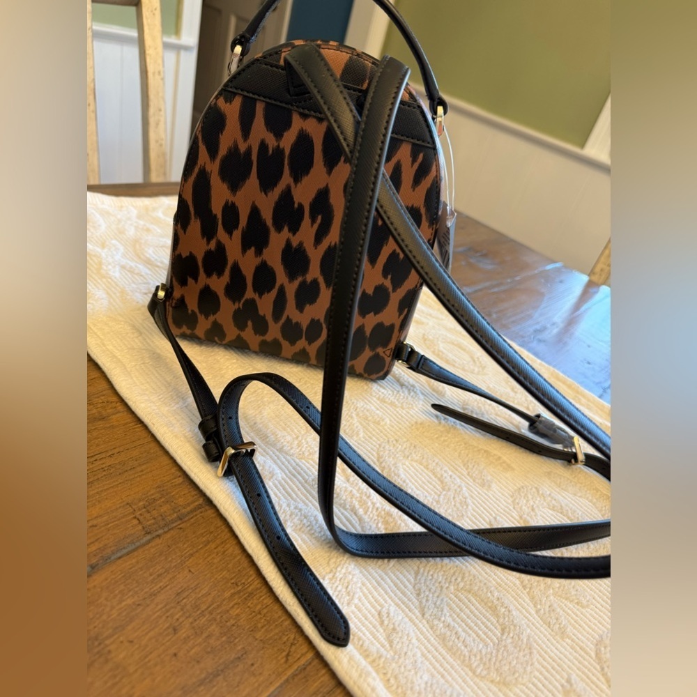 Kate Spade New York mini backpack spotted animal print. New With Tags - Picture 2 of 4